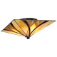 Plafoniera classica struttura in metallo e diffusore in vetro tiffany a 2 luci