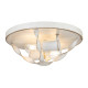 Plafoniera rotonda dal design rustico in acciaio con diffusore a 2 luci