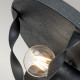 Plafoniera rotonda dal design rustico in acciaio con diffusore a 2 luci