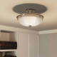 Lampada da soffitto moderna con struttura in acciaio e diffusore in vetro
