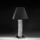 Lampada da tavolo moderna in cristallo con paralume in tessuto