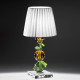 Lampada da tavolo media in cristallo dal design moderno con paralume in tessuto