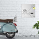 Orologio da parete con lavagna magnetica e accessori per foto "SCOOTER"