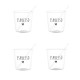 Set 4 bicchieri in vetro con cucchiaino per caffe