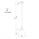 Sospensione moderna industrial con base in legno e cono in metallo