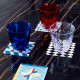 Set 6 pezzi Sottobicchiere quadrato in PMMA dal design moderno decoro Foulard