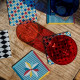 Set 6 pezzi Sottobicchiere quadrato in PMMA dal design moderno decoro Foulard