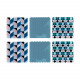 Set 6 pezzi Sottobicchiere quadrato in PMMA dal design moderno decoro Modern