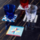 Set 6 pezzi Sottobicchiere quadrato in PMMA dal design moderno decoro Modern