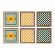 Set 6 pezzi Sottobicchiere quadrato in PMMA dal design moderno decoro Rainbow