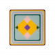 Set 6 pezzi Sottobicchiere quadrato in PMMA dal design moderno decoro Rainbow
