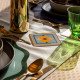 Set 6 pezzi Sottobicchiere quadrato in PMMA dal design moderno decoro Rainbow