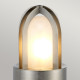 Paletto luce da giardino moderno in ottone da esterno con diffusore in vetro