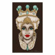 Quadro dipinto a mano su tela "Teste di moro crown" 110x65 set 2pz