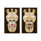Quadro dipinto a mano su tela "Teste di moro crown" 110x65 set 2pz