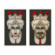 Quadro dipinto a mano su tela "Teste di moro crown" 110x65 set 2pz