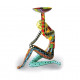 Scultura da tavolo in marmorino dal design eclettico con acrobata seduto