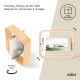 Portafoto in legno con cornice bifacciale dal design moderno