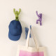 Set 3 pezzi ganci da parete in plastica trasparente dal design moderno