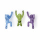 Set 3 pezzi ganci da parete in plastica trasparente dal design moderno