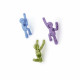 Set 3 pezzi ganci da parete in plastica trasparente dal design moderno