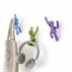 Set 3 pezzi ganci da parete in plastica trasparente dal design moderno