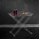 Carrello pliant tavolino pieghevole con struttura in plexiglass moderna