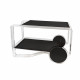 Carrello portavivande con ruote e struttura in plexiglass