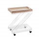 Carrello portavivande in plexiglass con ruote e vassoio separabile in legno
