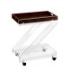 Carrello portavivande in plexiglass con ruote e vassoio separabile in legno