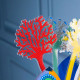 Corallo del mediterraneo grande in plexiglass per vaso