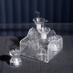 Menage in plexiglass con portacondimenti in vetro