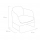 Poltrona in plexiglass dal design moderno con seduta in poliestere sfoderabile