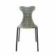 Sedia moderna con struttura in metallo e seduta in plexiglass Foulard