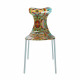 Sedia moderna con struttura in metallo e seduta in plexiglass Rainbow