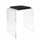 Sgabello in plexiglass dal design moderno con cuscino in poliestere sfoderabile