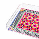 Vassoio grande moderno in plexiglass con decoro Ethnic
