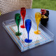 Vassoio grande moderno in plexiglass con decoro Foulard