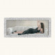 Stampa contemporanea figurativa con cornice argentata decori glitterati 153x63