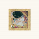 Stampa con cornice dorata con decori materici "Il Bacio" 61x61