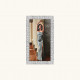 Stampa figurativa con cornice argento moderna glitter strass e brillanti 66x116