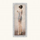 Stampa figurativa con cornice argentata decori con glitter e strass