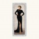 Stampa figurativa decori con glitter e strass con cornice argentata 63x153