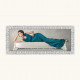 Stampa figurativa con cornice moderna argento con glitter e strass 153x63