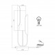 Lampada da tavolo con struttura dorata dalle linee moderne e diffusore in vetro