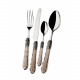Set di posate 24pz con ghiera argentatura anticata collezione "Cristallo"
