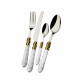 Set di posate 24pz con ghiera dorata collezione "Cristallo"