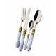 Set di posate 24pz con ghiera dorata collezione "Cristallo"