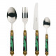 Set di posate 24pz manico in madreperla linea e ghiera dorata "Rinascimento"