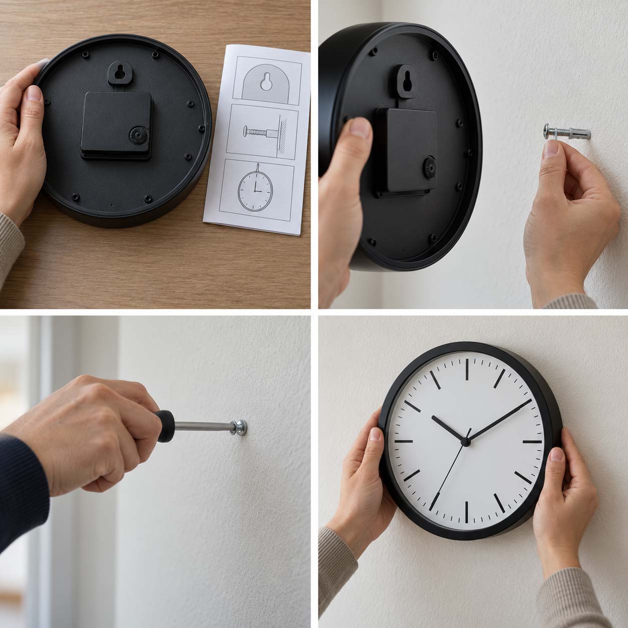 Orologio da parete del catalogo installato su una parete